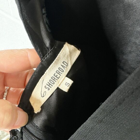 6 Shore Road Black Beaded Mini Dress Size Small Short‎ Sleeve Low Back - Picture 13 of 15